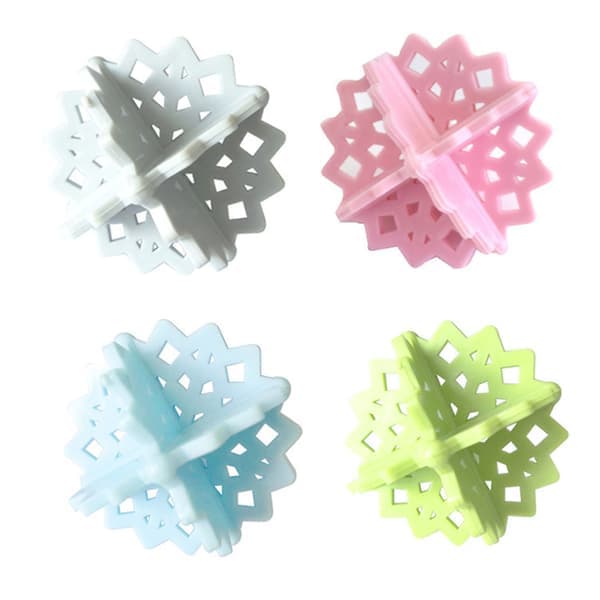 Tvättbollar som samlar upp ludd och hår 4-pack, Tvättboll för Tvättmaskin MultiColor