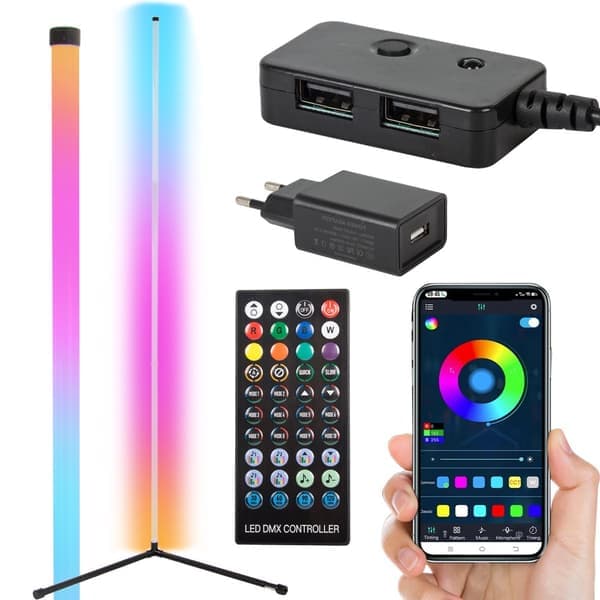 Golvlampa RGB - Hörnbelysning för sovrum