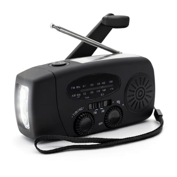 Vevradio med Solcell och Powerbank 2000 mAh - AM FM Nödradio för Krisberedskap - 1-Pack