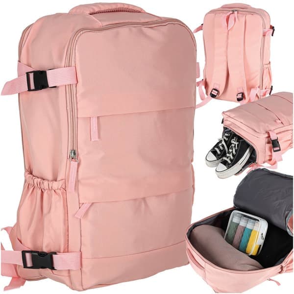 Kabinväska för RyanAir & Norwegian Ryggsäck / Resväska - Handbagage flyg - Pink