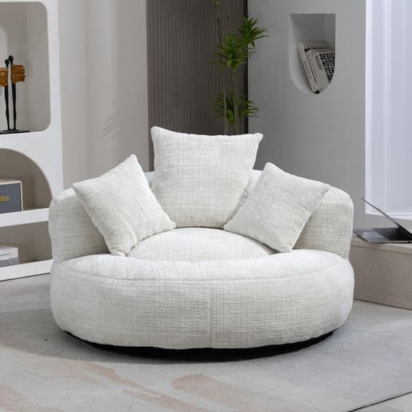 Futonsoffa - MUVOE - Justerbar - Beige chenille - Högt ryggstöd - Bekväm och hållbar