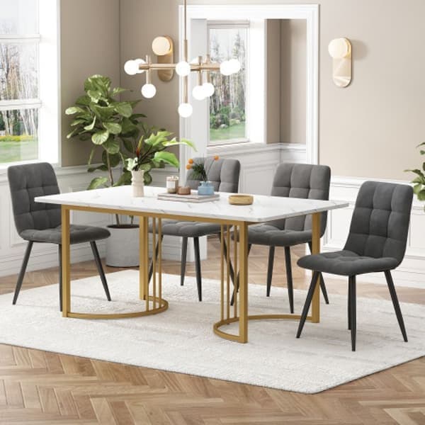 Matgrupp (5 delar), matbord med 4 stolar, köksbord 140 x 80 cm