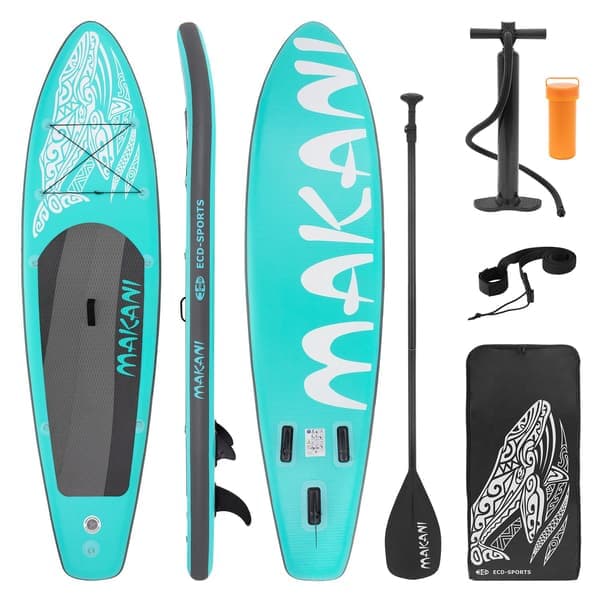 Uppblåsbar Stand Up Paddle Board Makani 320x82x15 cm turkos inkl. pump och PVC-väska