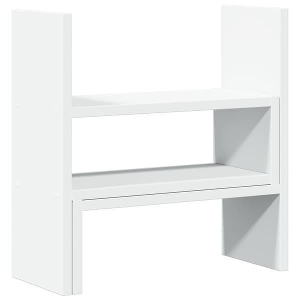 vidaXL Skrivbordshylla justerbar vit 40x17x41 cm konstruerat trä