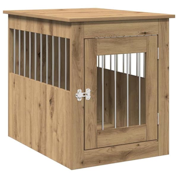 vidaXL Hundbur artisan ek 55x75x65 cm konstruerat trä