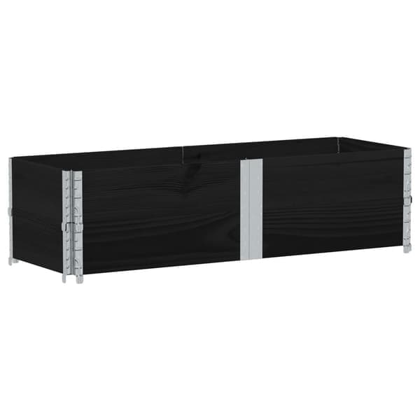 vidaXL Pallkragar 2 st svart 150x50 cm massivt furu