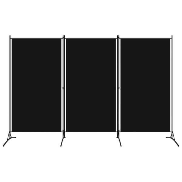 vidaXL Rumsavdelare 3 paneler svart 260x180 cm