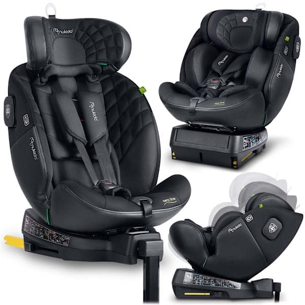 Nukido Aero Line svart bilbarnstol 0-36 kg ISOFIX