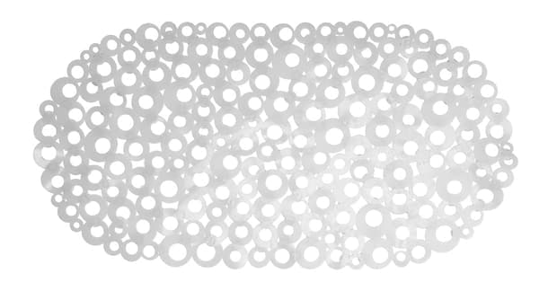 Halkfri badrumsmatta RING 69 x 36 cm sugkoppar vita cirklar