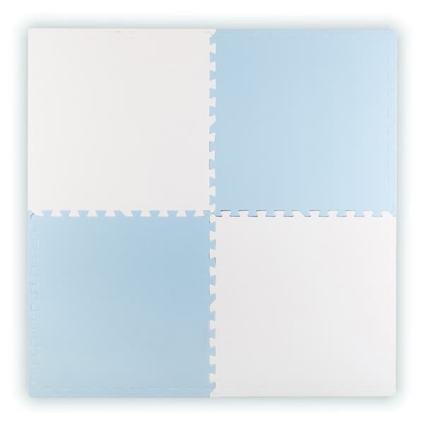 Ricokids stor pusselmatta i skumgummi 60x60 cm 4 st blå och vit