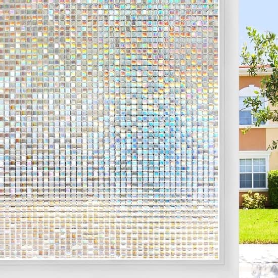 Mosaik Regnbågsfärgad Fönsterfilm i Glasmålning, Avtagbar Limfri Statisk Fönsterfilm, Anti-UV Dekorativ Film, 40x200 cm