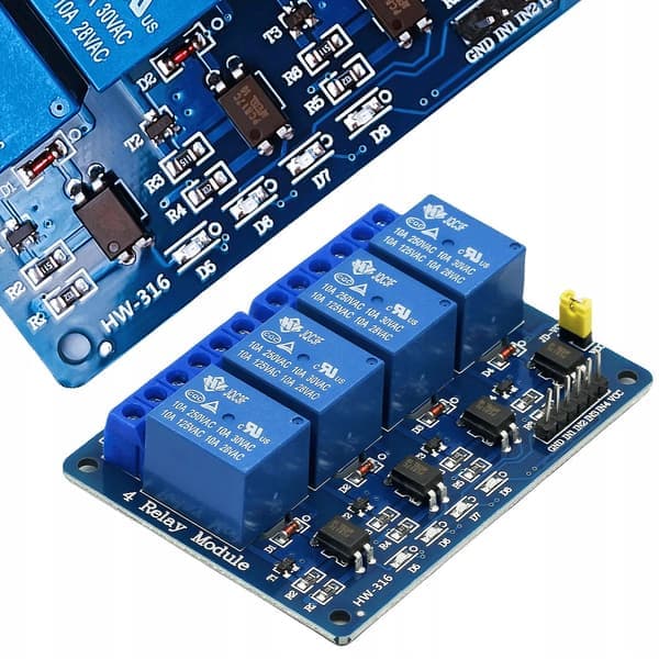 4-Kanals Relamodul 12V för Arduino – Optisk Isolering | SPDT | Kompatibel med Arduino, Raspberry Pi