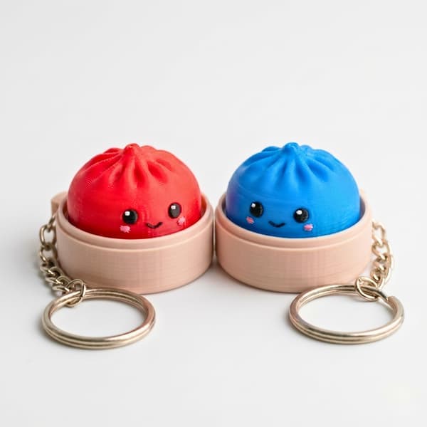 2-pack söt Dumpling Clicker fidgetleksak röd blå | Färgglad stresslindring