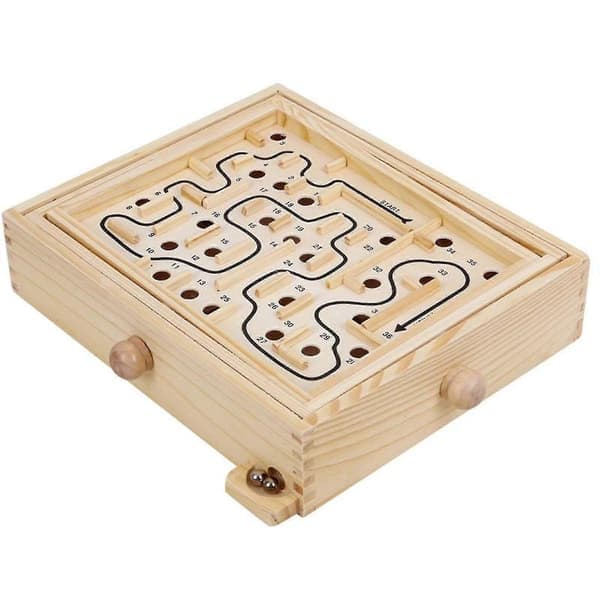Wooden Labyrinth Game Balance Holding Desktop Group Game Classic Puzzle Game Toy For Kids And Adults (FMY)