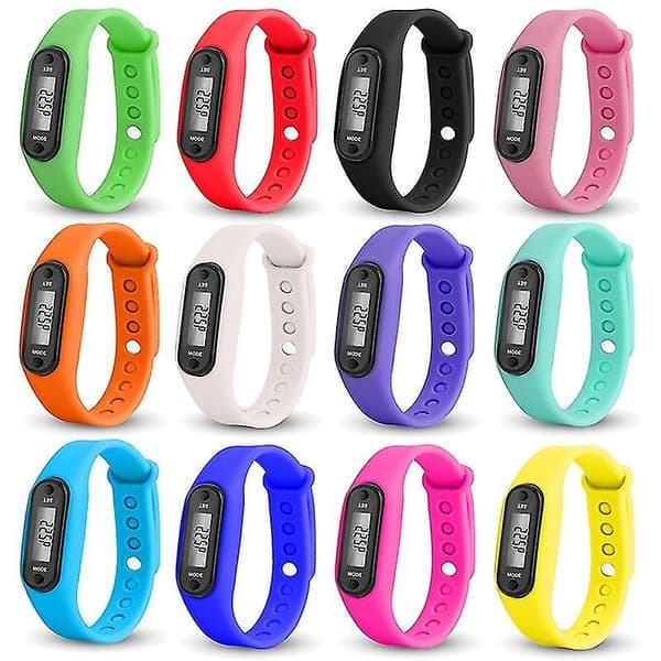 Stegräknare med LCD-display - Fitness Tracker Klocka för Vuxna & Barn, Vit[JSR]