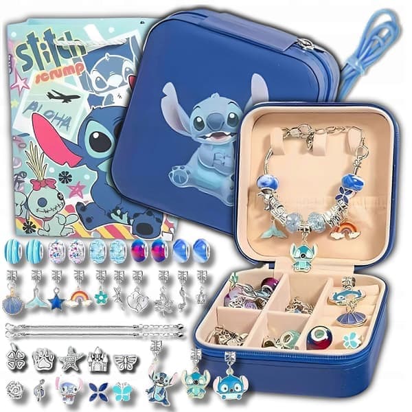 DIY Armbandstillverkningskit med Lilo & Stitch-berlocker och pärlor [JSR]