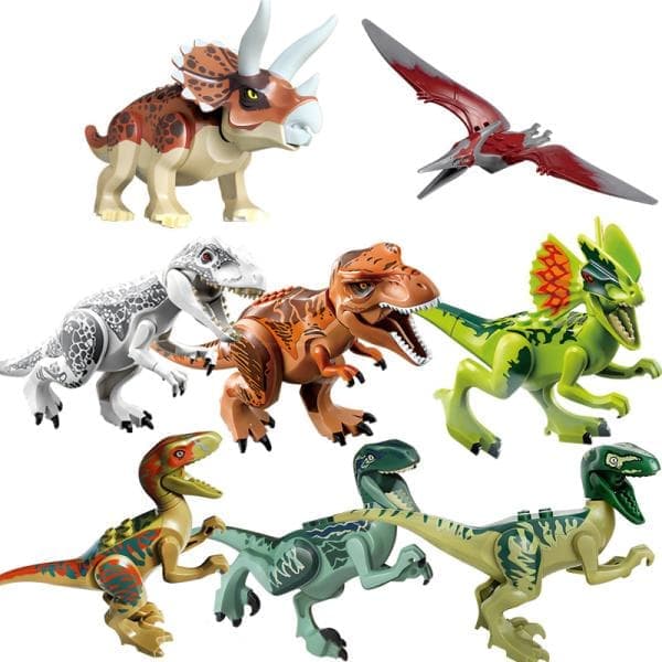 8x Jurassic World Dinosaurier T-Rex Figur Byggklossar Bästa Barngåvan flerfärgad