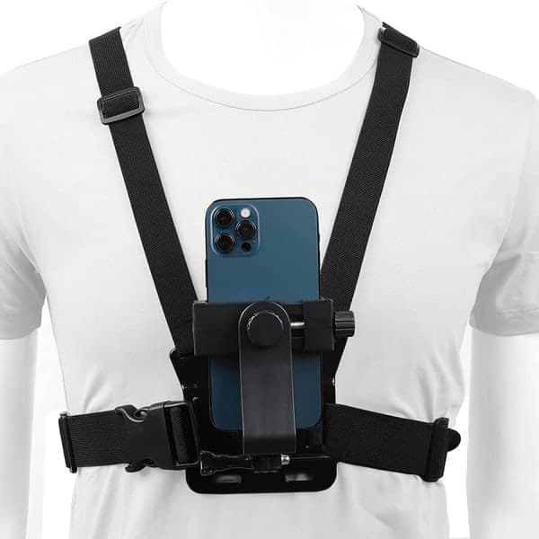 Mobile Phone Chest Mount Harness Strap Holder Clip Chest Band Set