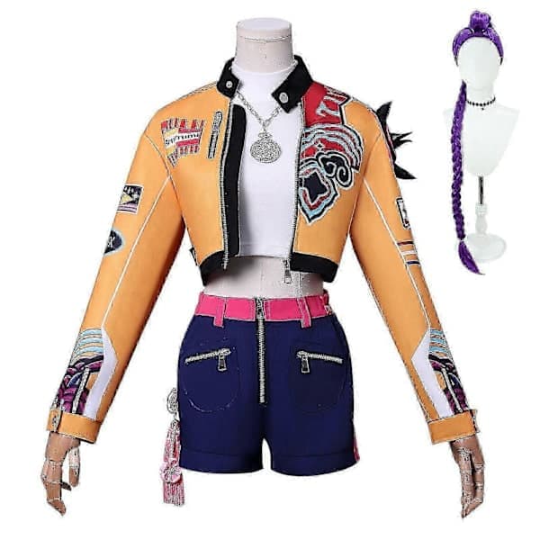 One K-pop Demon Hunters Rumi Cosplay Kostymset – Maskerad för Kvinnor, Halloweenfest Outfit 130 Barn Rumi Med Peruk 130 Kids