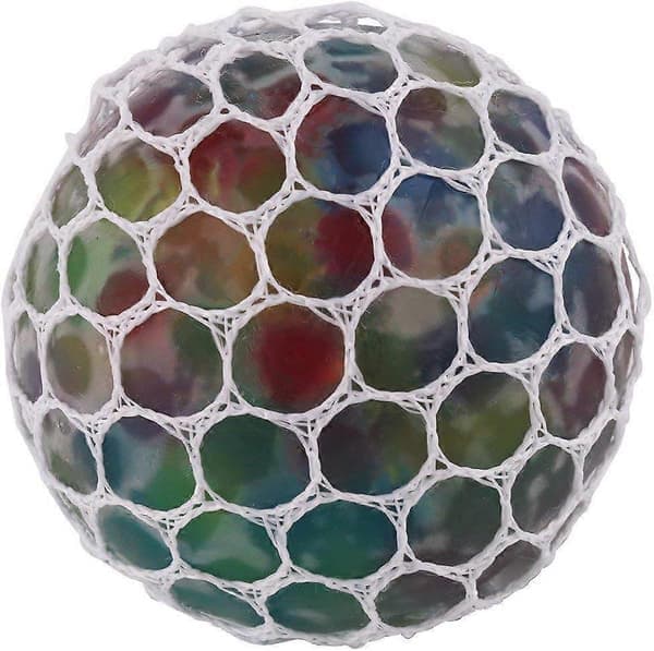 Anti-Stress Druv-Squishy Mesh-Knyckboll Flerfärgad Šngest-Knyckboll Anti-Stressboll med Nät Diameter 6 cm