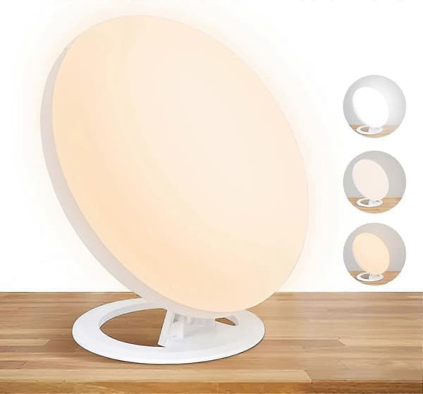 Ljusterapilampa, UV-fri 10000-38600 Lux Dagsljuslampa LED-terapilampa, 3 Färgtemperaturer Sollampor, 10 Justerbara Ljusstyrkenivåer, 90° Vikbar
