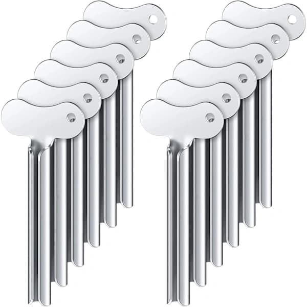 Šteranvändbar tubklämma i rostfritt stål, ergonomisk design för att klämma ut sista droppen, platsbesparande 12-pack, för olika tubprodukter