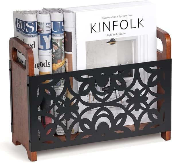 Magazine rack, freestanding magazine rack, display stand/storage basket for newspapers and documents