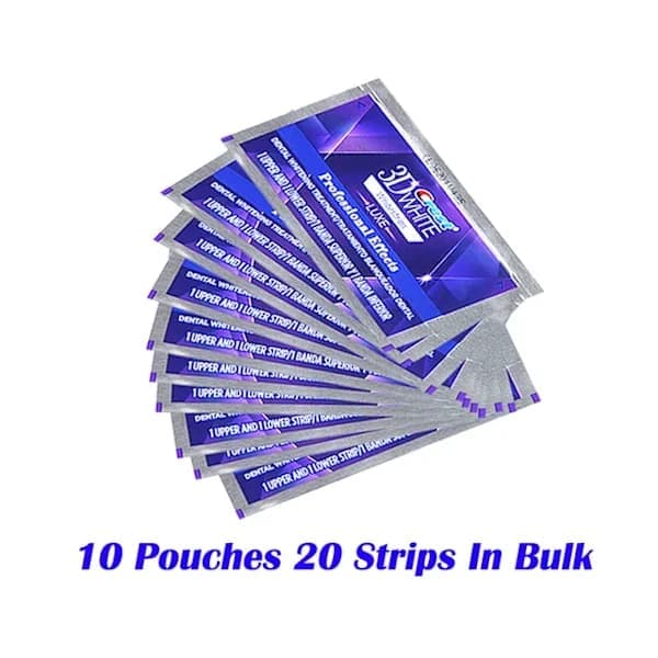 3D White Teeth Whitening Strips Professional Effects Tandblekningsstrips, White Luxe 10 par