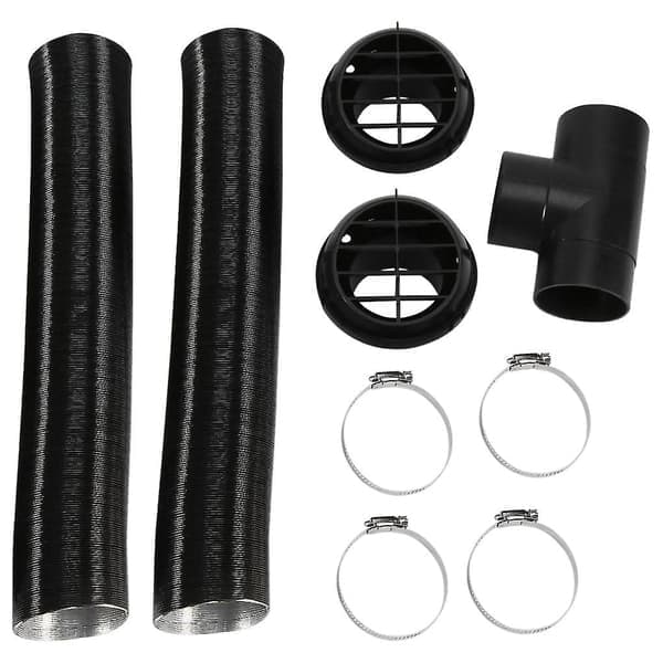 60mm Bilvärmare Rörkanal T-stycke Varmluftutlopp Ventilationsrör Klämmor Set för Parkeringsvärmare Eberspache