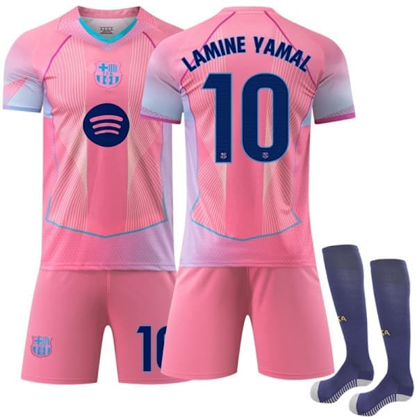 2025-2026 Barcelona Special Edition Fotbollströja, Nr.10 Yamal Tröja, Barn Vuxen Fotbollsställ Storlek 22