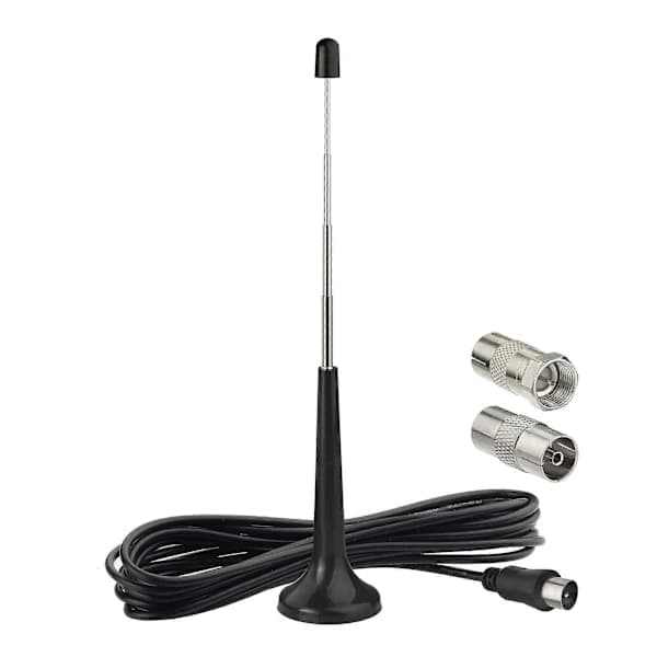 {xjxj}DAB FM Radioantenn Teleskopisk FM-mast FM-antenn med magnetisk bas och 3 m förlängningssladd