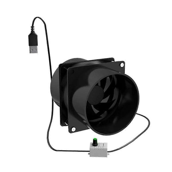 USB Justerbar Hastighet Fläkt Rökabsorberare ESD Rökutsug Fläktrör Kanal Utblåsningsfläkt Rör Ventilation Svart