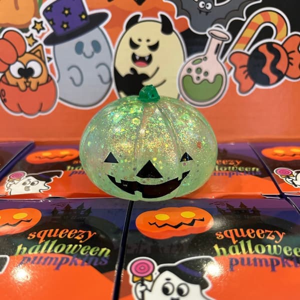 Ny rolig pumpahuvud klämbar leksak för Halloween, stressavlastande leksak, studsande Halloween-dekorationspresent