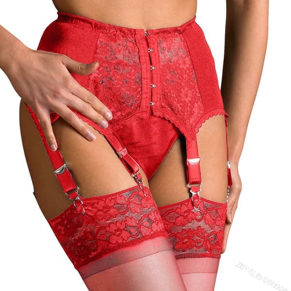 Dam Garterbälte Plus Size Spets Garter och 6 Metallklämmor Justerbara Underkläder Garter Hängslen Underkläder Midje Garter Set