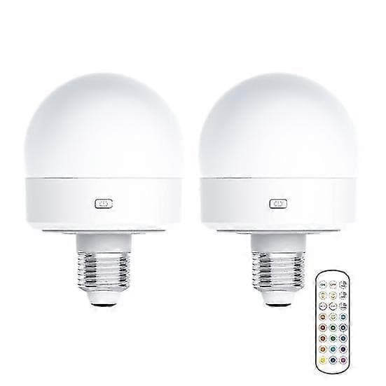 USB Uppladdningsbar Lampa med Fjärrkontroll Timer Dimbar Lätt att Installera Batteridriven E27 Lampa RGB Lampa