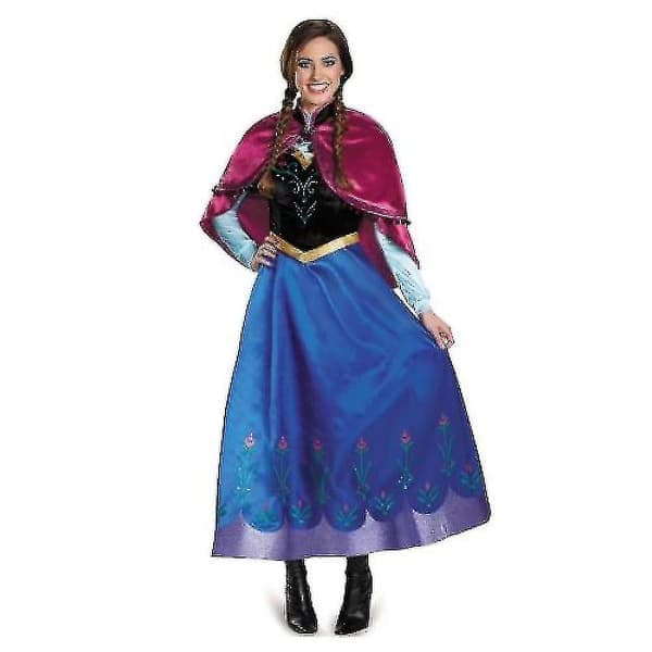 Vuxen Prinsessa Anna   Kostym Jul Cos Maskeraddräkt_y