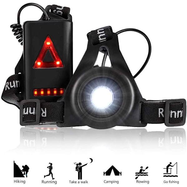 Löpväst med LED-ljus 250 lumen för löpning, cykling, vandring, c