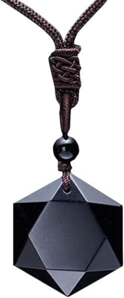 Svart Obsidian Sex Stjärnor Lyckoamulett Kärlek Natursten Hängsmycke Halsband För Kvinnor Män Kärlek Kristall Pendel Smycken 2019