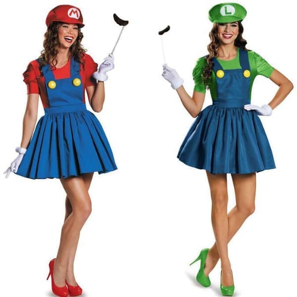 Halloween Super ario Kostym Anime Cosplay Klänning för kvinnor