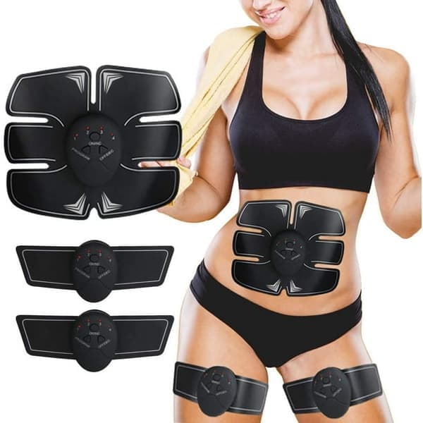 [LLC] Smart Muskelstimulator EMS Magtränare för Buken Elektrisk Träning Kroppsbyggnad Fitness för Buk/Arm/Höftträning ABS-övning S