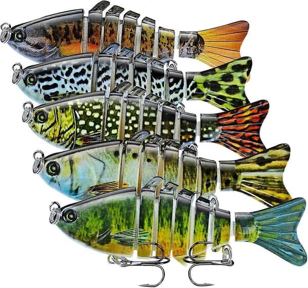 Fiskedrag Multi-ledade Fiskefiskeset Långsamt Sjunkande Livsliknande Swimbaits Sötvatten och Saltvatten Crankbaits för Bass Öring Bassdrag