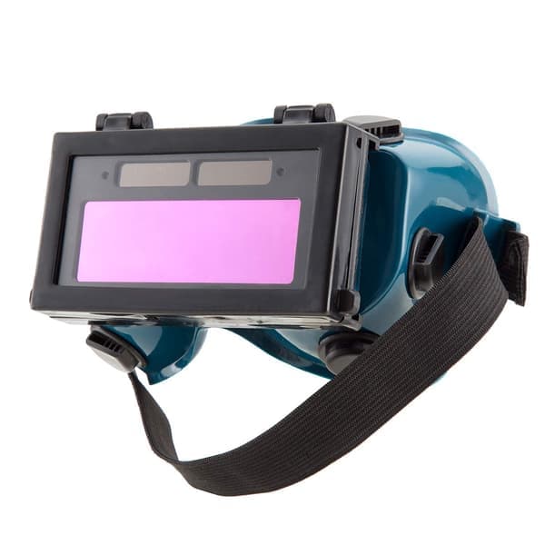 Svetsmask Glasögon LCD Solbatteri Automatisk Mörkläggning/Mörkläggning Ögonskydd Glasögon för Svetsning med Band (Grön)