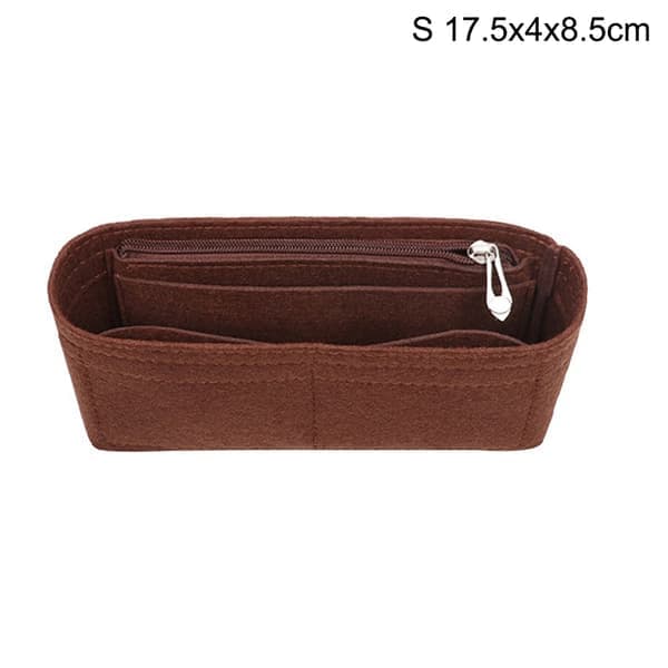 Multi-Pocket Women Insert Bag Handväska i filttyg Coffee