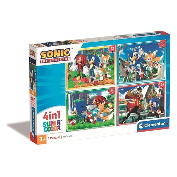 Sonic the Hedgehog 4-i-1 Pussel 12-24 bitar  Clementoni
