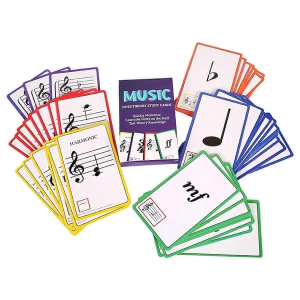Musik Flash Cards Färgat Kopparplåtspapper Piano Färgkodade Flash Cards, Pianoackord Flash Cards