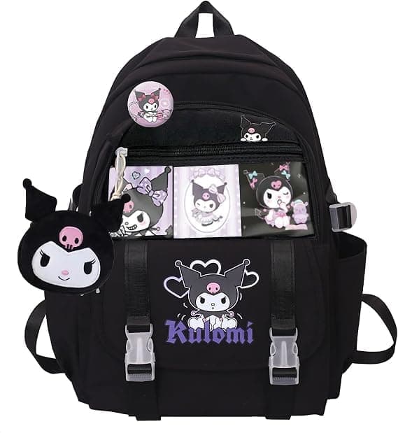 K-uromi ryggsäck för barn, K-uromi skolväska med 1 hänge, 3 kort, 1 märke, K-uromi ryggsäck anime för tonårsflickor