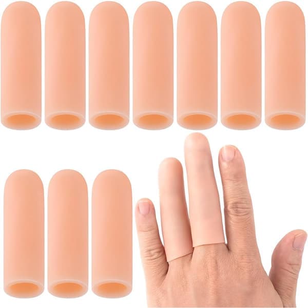 10-pack Silikon Gel Fingerärmar - Fingerskydd för att lindra eksem och sprickor på händer och förebygga skador - Fingerskydd och stöd