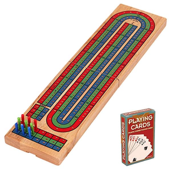 1 set Cribbage bräde sällskapsspel massivt trä fest bräde spel bräde Cribbage kort bräde [DB]