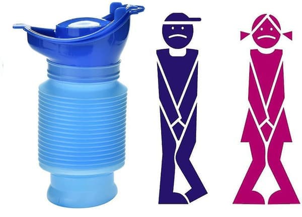 Nödåteranvändbar urinal bärbar hopfällbar personlig mobil toalettpotta kissflaska för barn vuxna camping bil resor (750 ml)