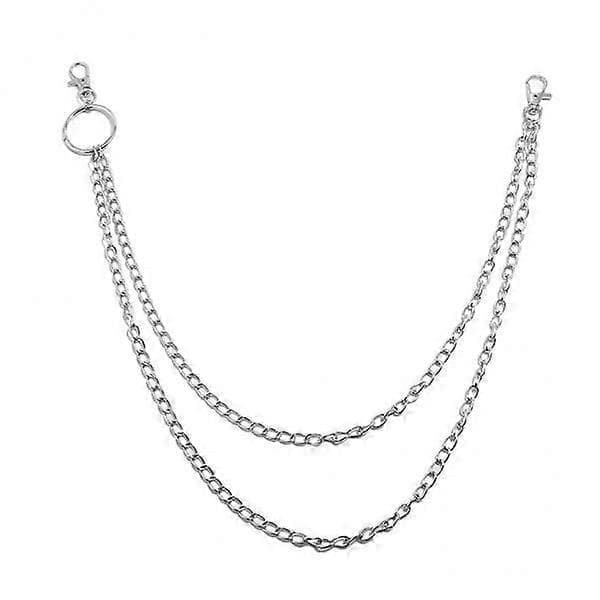 3x Unisex Metall Plånbokskedja Jeans Biker Rocker Dubbellagers Halsband 2 Lager [DB]